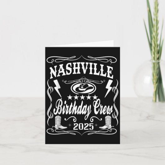 Nashville Birthday Bash 2025 Whiskey Theme Karte (Vorderseite)