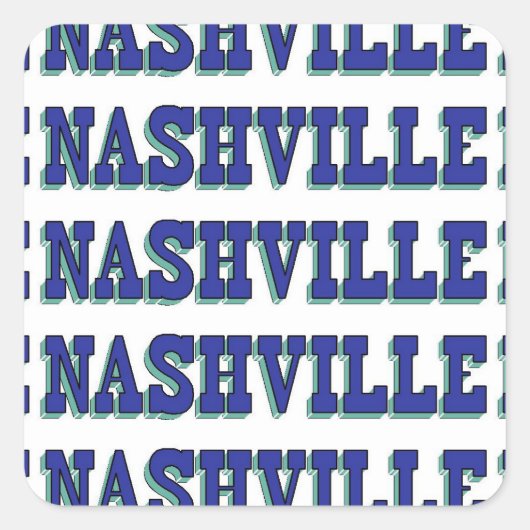 Nashville Blue Block Quadratischer Aufkleber (Vorderseite)