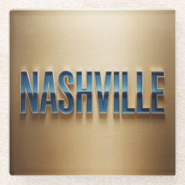 Nashville Blue Gold Coaster Set Glasuntersetzer