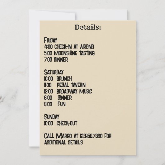 Nashville Boots and Bling Bachelorette Einladung (Rückseite)