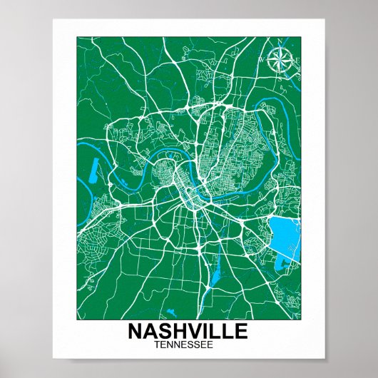 Nashville City Map Poster (Vorne)