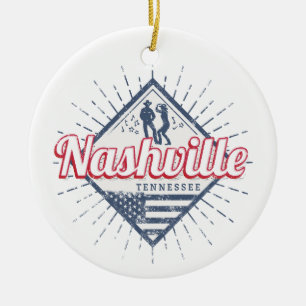 Nashville City Tennessee United Staaten Vintag USA Keramik Ornament
