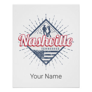 Nashville City Tennessee United Staaten Vintag USA Poster