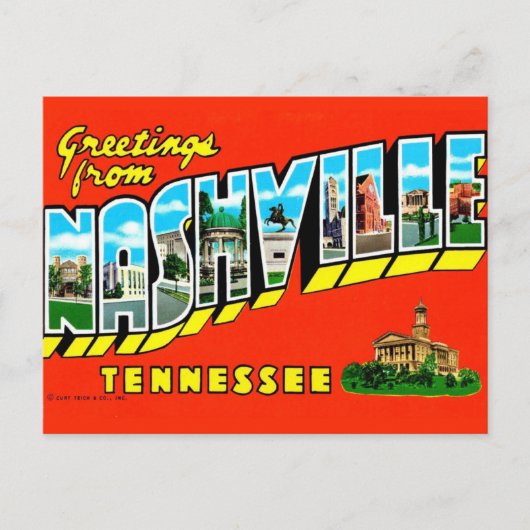  Nashville Colorful Greeting  Postcard Postkarte (Vorderseite)