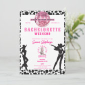 Nashville Cowgirl Disco Rodeo Bachelorette Einladung (Stehend Vorderseite)