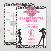 Nashville Cowgirl Disco Rodeo Bachelorette Einladung (Vorne/Hinten)