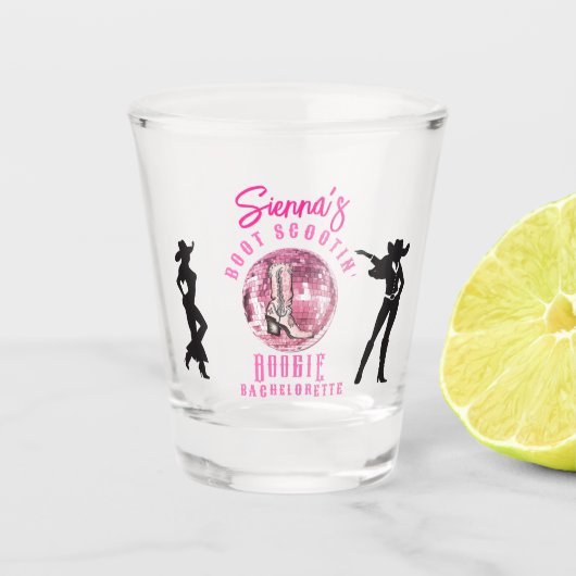 Nashville Cowgirl Disco Rodeo Bachelorette Schnapsglas (Vorderseite)