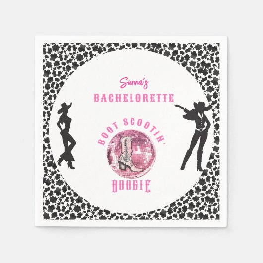 Nashville Cowgirl Disco Rodeo Bachelorette Serviette (Vorderseite)