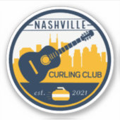 Nashville Curling Club Custom-Cut Vinyl Sticker (Vorderseite)