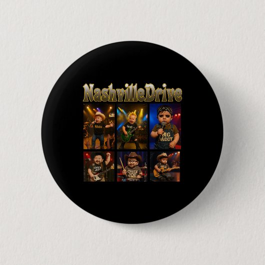 Nashville Drive Baby Charaktere Button (Vorderseite)