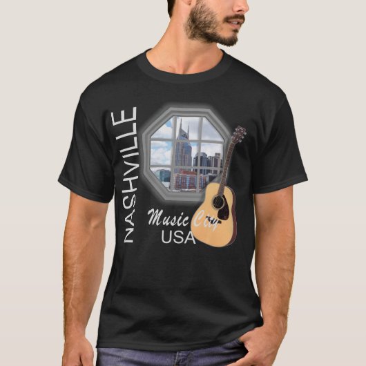 Nashville-Fenster auf dem dunklen T - Shirt der (Vorderseite)