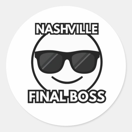 Nashville Final Boss Cool Emoji Sticker (Vorderseite)