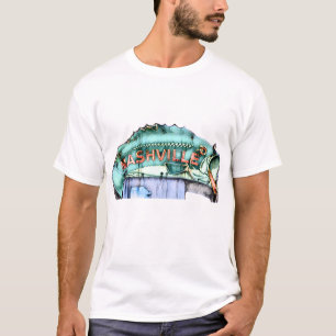 Nashville Fisherman Neon Sign Fish Wasserfarbe T-Shirt