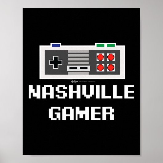 Nashville Gamer 8-Bit-Stadt Poster (Vorne)