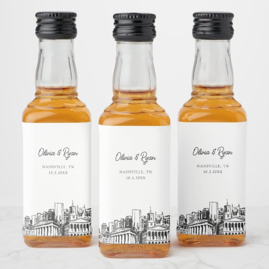 Nashville Gastgeschenk Willkommensgeschenk Custom Alkoholflaschenetikett (Flaschen)
