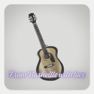 Nashville Gitarre – Taylor‑inspirierte Songwriter- Quadratischer Aufkleber