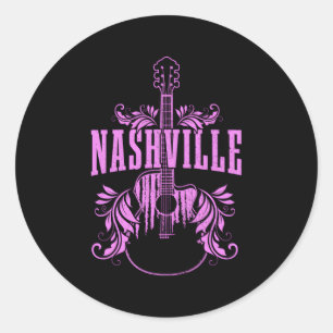 Nashville Gitarre Tennessee Country Music City Runder Aufkleber