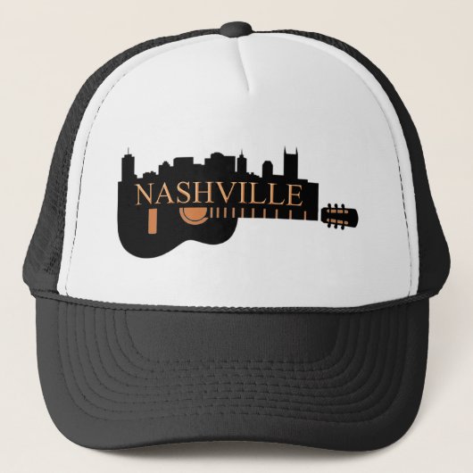 Nashville-Gitarren-Fernlastfahrer-Hut Truckerkappe (Vorderseite)