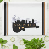 Nashville-Gitarren-Skyline-Geschirrtuch 16" x 24" Geschirrtuch (Gefaltet)