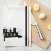 Nashville-Gitarren-Skyline-Geschirrtuch 16" x 24" Geschirrtuch (Viertel Falte)