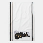 Nashville-Gitarren-Skyline-Geschirrtuch 16" x 24" Geschirrtuch (Vertikal)