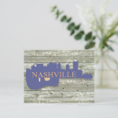 Nashville Guitar Skyline Postcard Postkarte (Stehend Vorderseite)