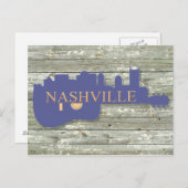 Nashville Guitar Skyline Postcard Postkarte (Vorne/Hinten)