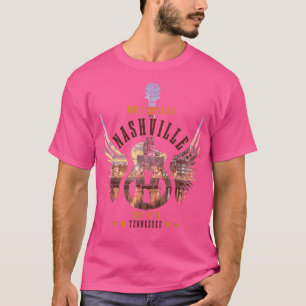 Nashville Guitar Tn Tennessee Country Music City V T-Shirt