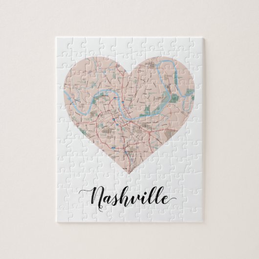 Nashville-Herz-Karte Puzzle (Vertikal)