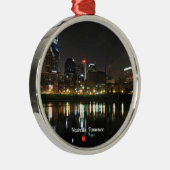 Nashville in der Nacht Silbernes Ornament (Rechts)