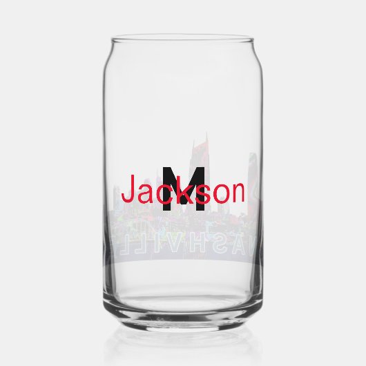 Nashville in Graffiti mit Monogramm Dosenglas (Rückseite)