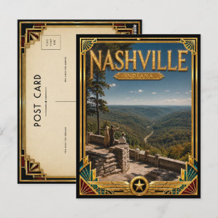 Nashville Indiana Vintage Art Deco Golden Age Postkarte