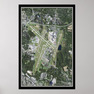Nashville Intl Airport Tennessee Satellite Karte Poster