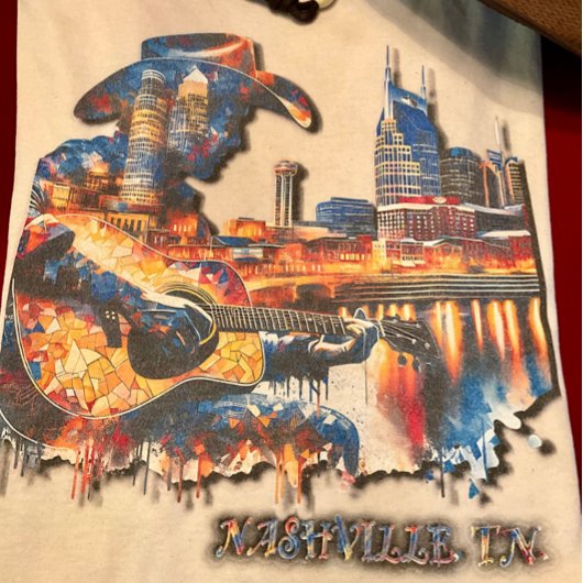 Nashville ist Musik City Mosaik Tile Design T-Shirt