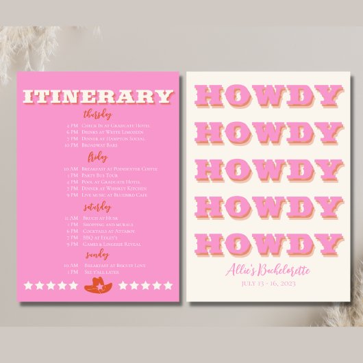 Nashville Junggeselinnen-Abschied Pink Itinerary Ankündigung