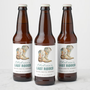 Nashville Last Rodeo Boots Junggeselinnen-Abschied Bierflaschenetikett