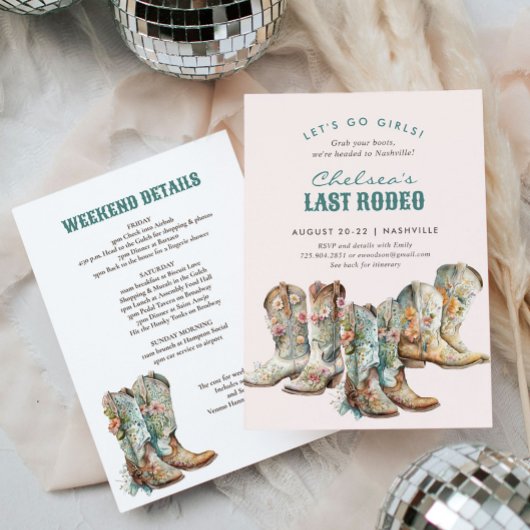 Nashville Last Rodeo Boots Junggeselinnen-Abschied Einladung