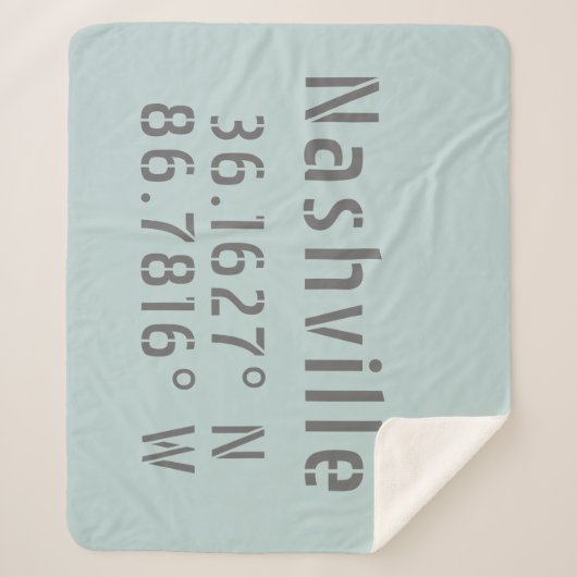 Nashville Latitude Longitude Sherpadecke (Vorderseite)