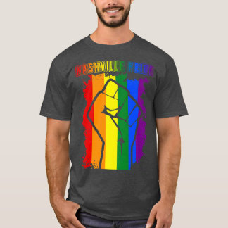 Nashville LGBT Pride Month LGBTQ Rainbow Flag For  T-Shirt