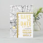 Nashville Liebe Locator | Hochzeitsstichtag speich Folieneinladung (Stehend vorne)