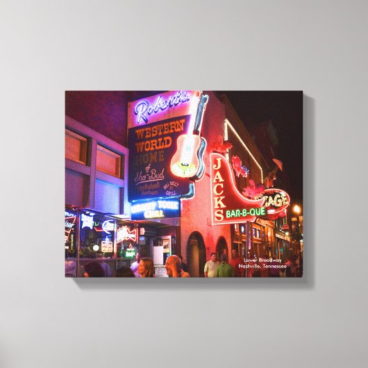 Nashville Lower Broadway Wrapped Canvas Prints Leinwanddruck (Vorderseite)