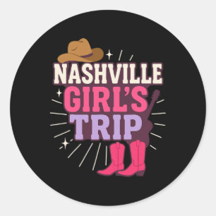 Nashville Mädchen Reise Chelorette Party Urlaub Runder Aufkleber