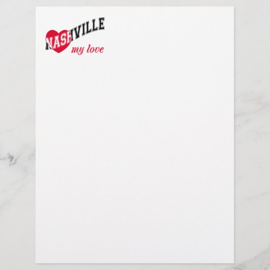 Nashville meine Liebe Briefbogen (Vorderseite)