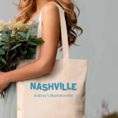 Nashville Modern Minimalistisch Blue Bachelorette Tragetasche
