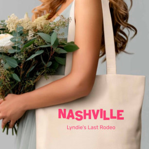 Nashville Modern Minimalistisch Hot Pink Bachelore Tragetasche