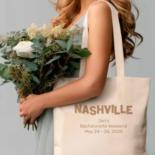 Nashville Modern Minimalistisch Mocha Bachelorette Tragetasche