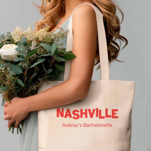 Nashville Modern Minimalistisch Red Bachelorette Tragetasche