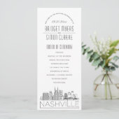 Nashville | Modernes Hochzeitsprogramm für Deko Einladung (Stehend Vorderseite)