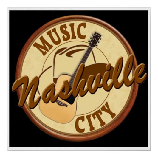 Nashville Music City 20" x 20" Poster (Vorderseite)