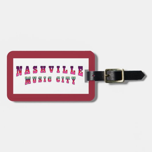 Nashville Music City Gepäckanhänger (Vorderseite horizontal)